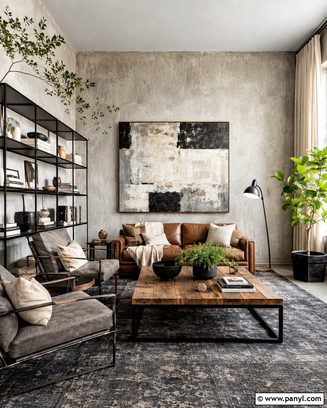 Brown Couch With Industrial Decor - 20 living room designs with brown couches