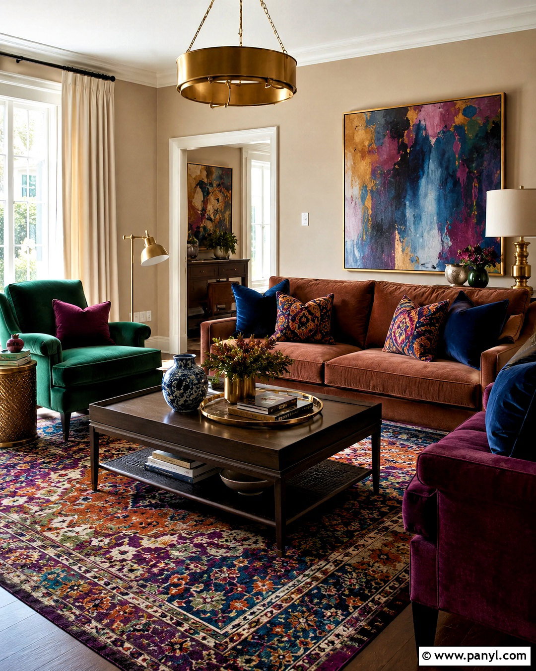 Brown Couch With Jewel Tone Accents - 20 living room designs with brown couches
