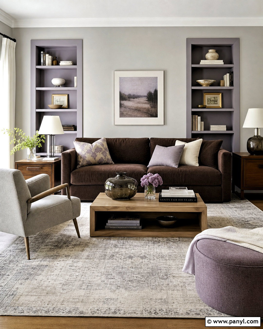 Brown Couch With Lavender And Gray - 20 living room brown couch color schemes