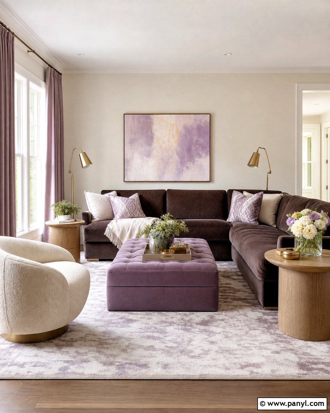 Brown Couch With Lavender And Warm White - 20 brown couch decor color schemes