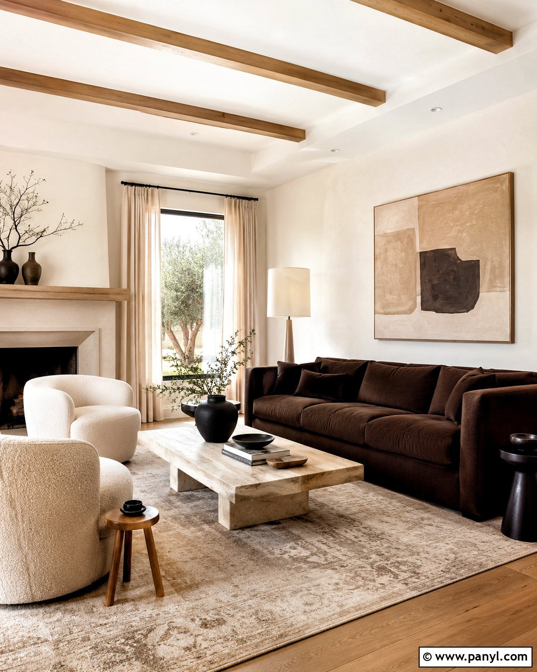 Brown Couch With Layered Neutrals - 20 living room inspiration brown couch ideas