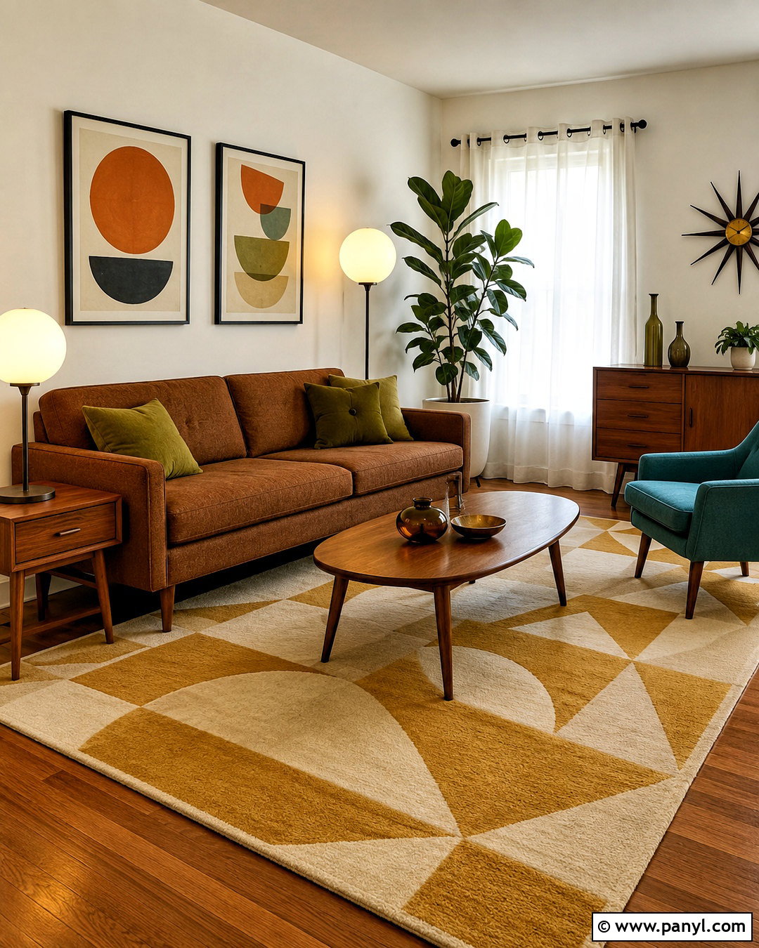 Brown Couch With Midcentury Modern Decor - 20 living room designs with brown couches