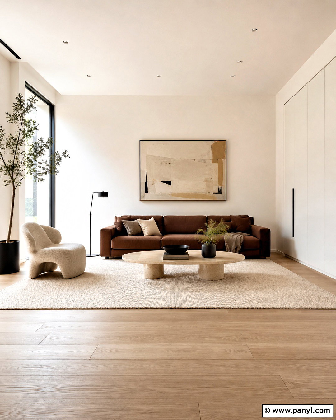Brown Couch With Modern Minimalist Decor - 20 living room designs with brown couches