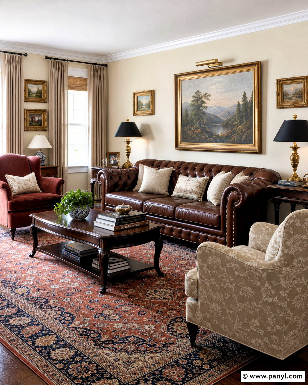 Brown Couch With Muted Red And Antique Gold - 20 brown couch decor color schemes
