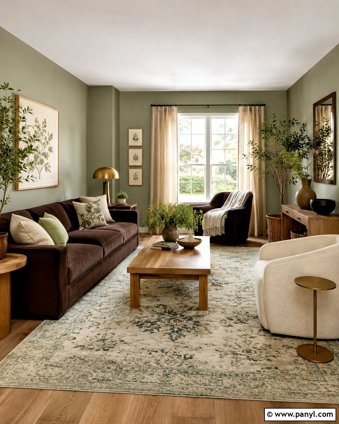 Brown Couch With Sage Green Walls - 20 living room designs with brown couches