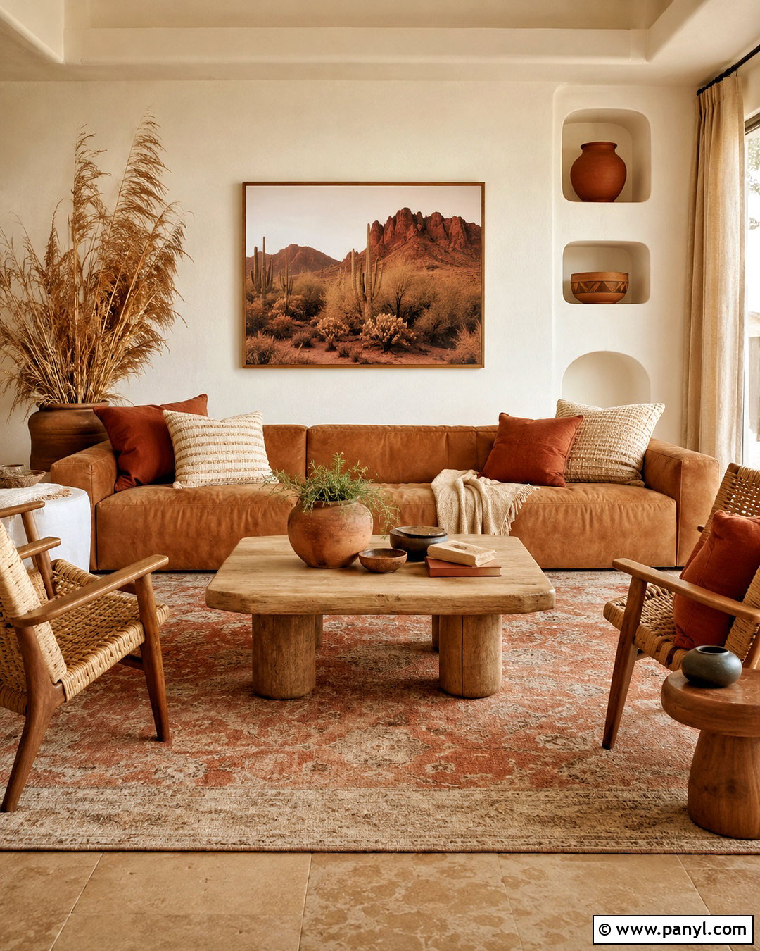 Brown Couch With Terracotta Decor - 20 living room designs with brown couches