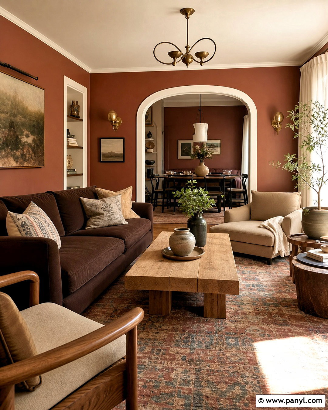 Brown Couch With Terracotta - 20 living room brown couch color schemes