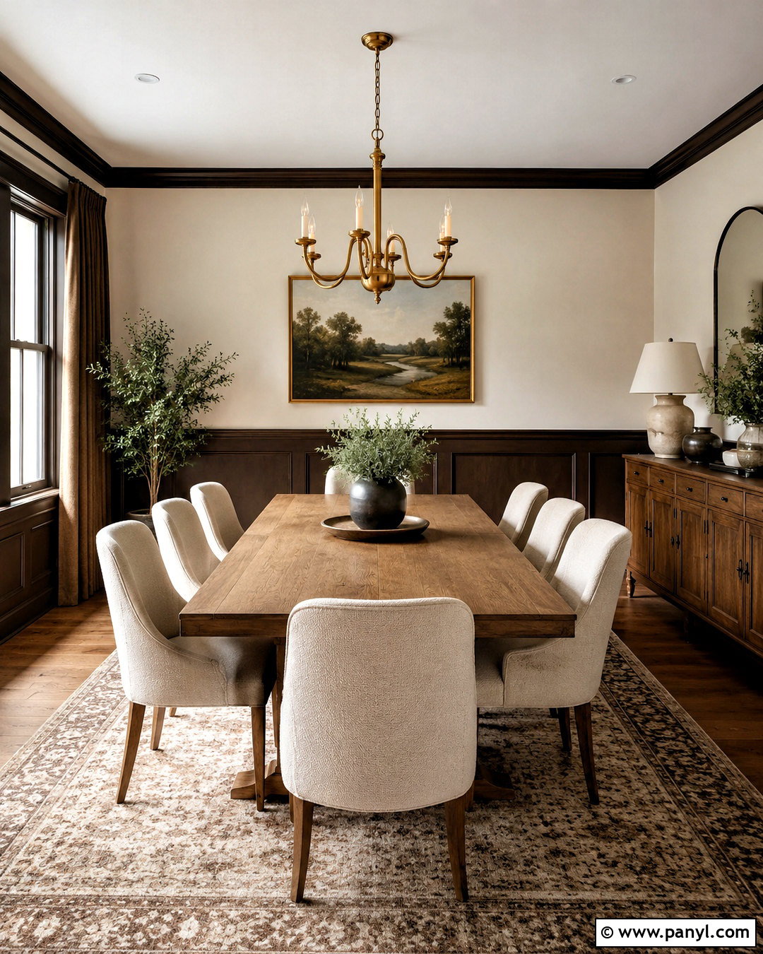 Brown Dining Room With Wainscoting - 40 brown wall paint ideas