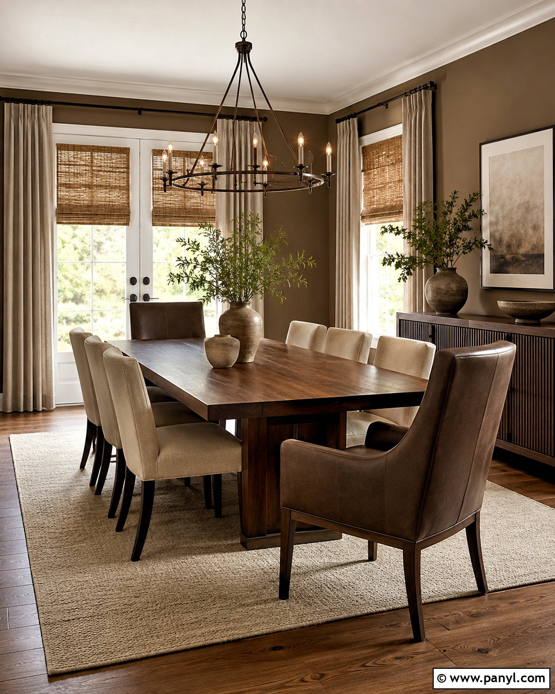 Brown Dining Room - 20 brown aesthetic house ideas