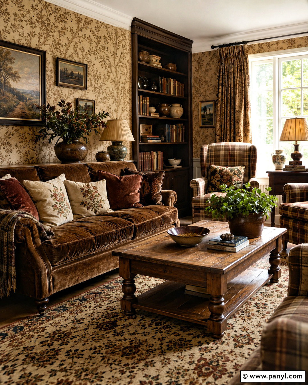Brown English Country Living Room - 20 brown aesthetic vintage ideas