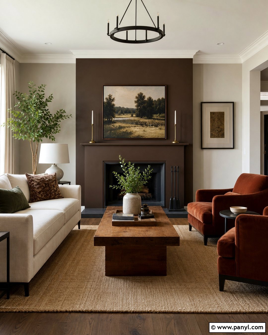 Brown Fireplace Living Room Walls - 30 brown painted walls