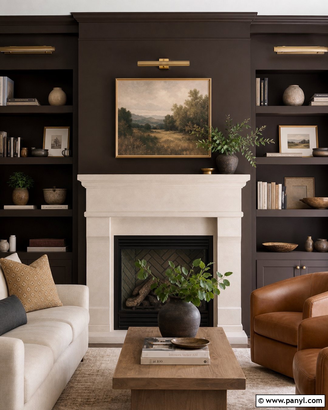 Brown Fireplace Wall - 35 Brown Wall Color Ideas
