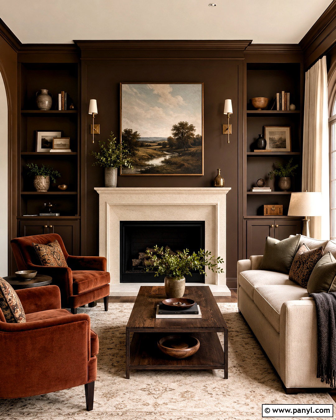 Brown Fireplace Wall - 40 brown wall paint ideas