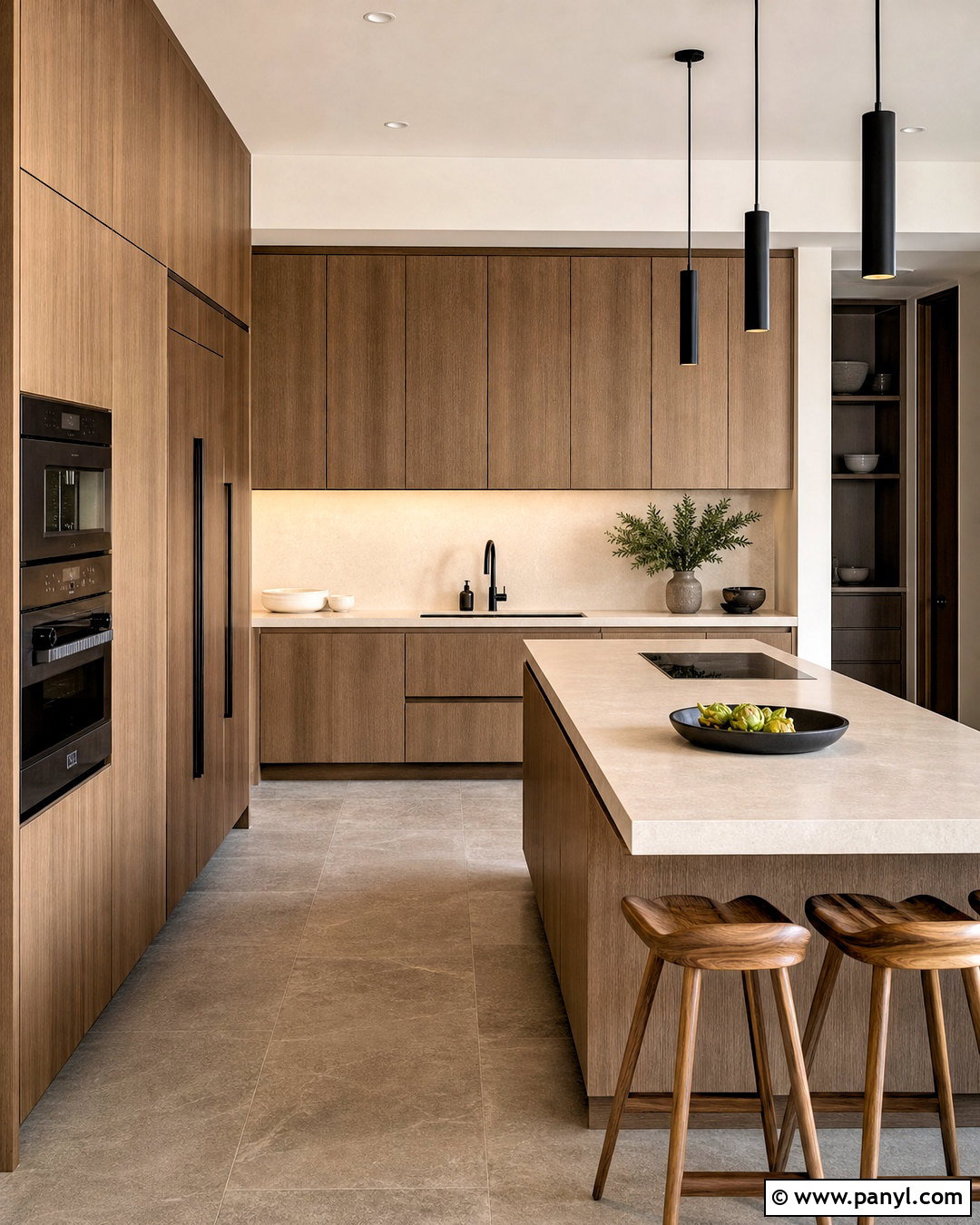 Brown Flat-Panel Kitchen - 20 kitchen design brown ideas