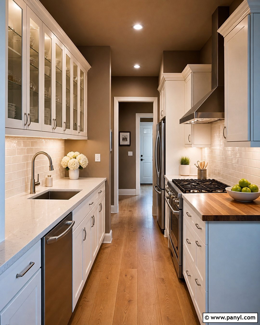 Brown Galley Kitchen Walls - 35 Brown Kitchen Walls