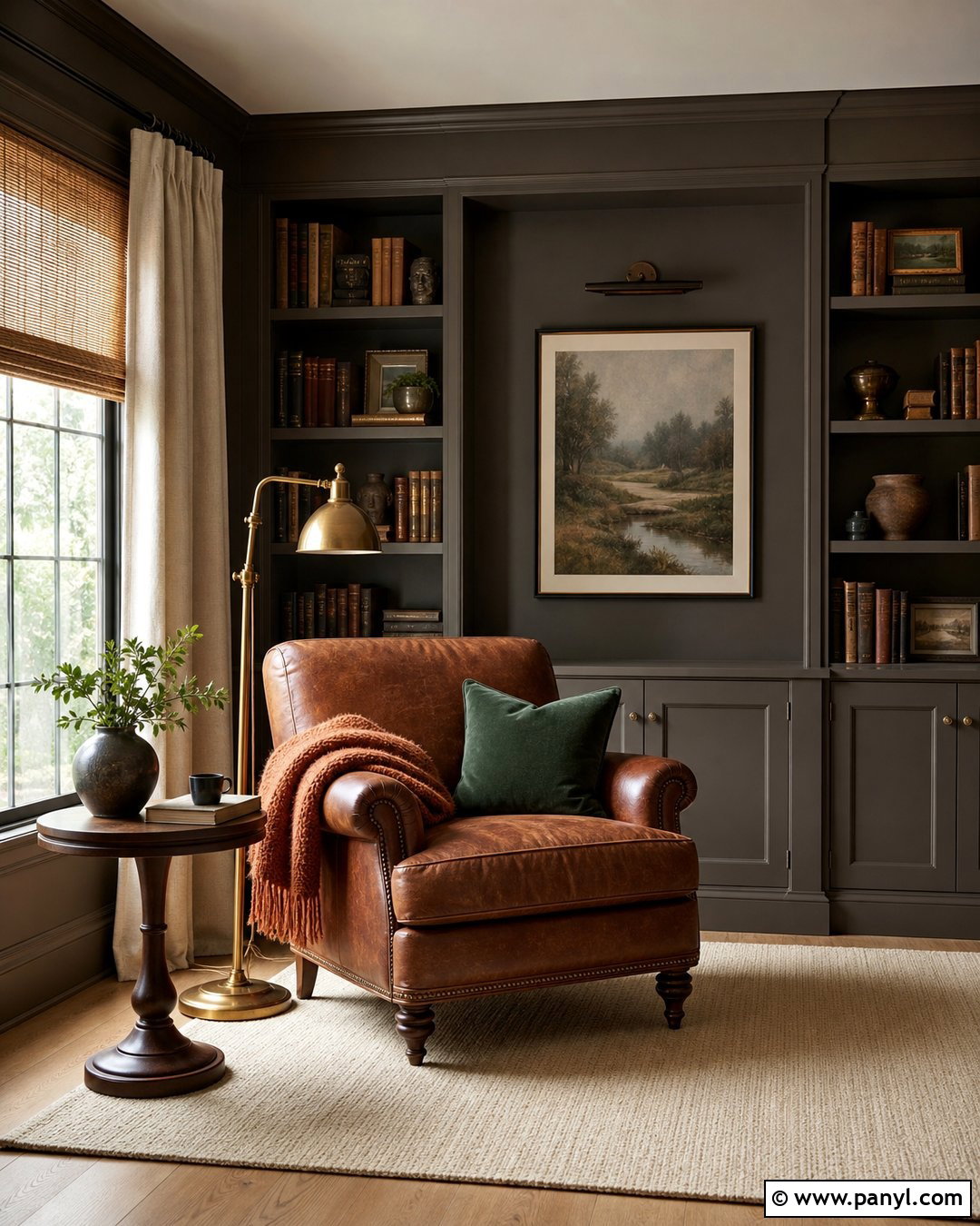Brown Gray Reading Room - 20 Shades Of Gray For Walls