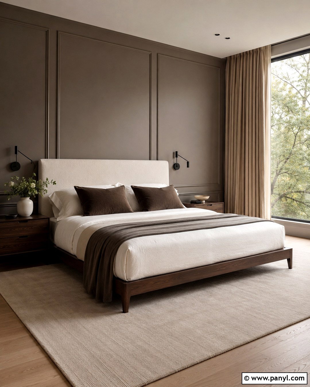 Brown Grey Paneled Bedroom Walls - 20 Brown Grey Wall Color Ideas