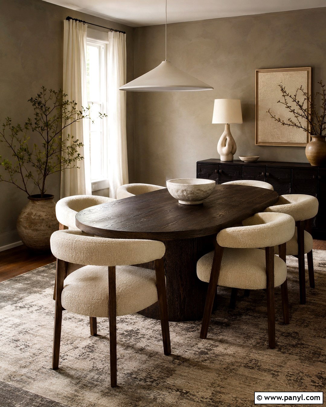 Brown Grey Plaster Dining Room - 20 Brown Grey Wall Color Ideas