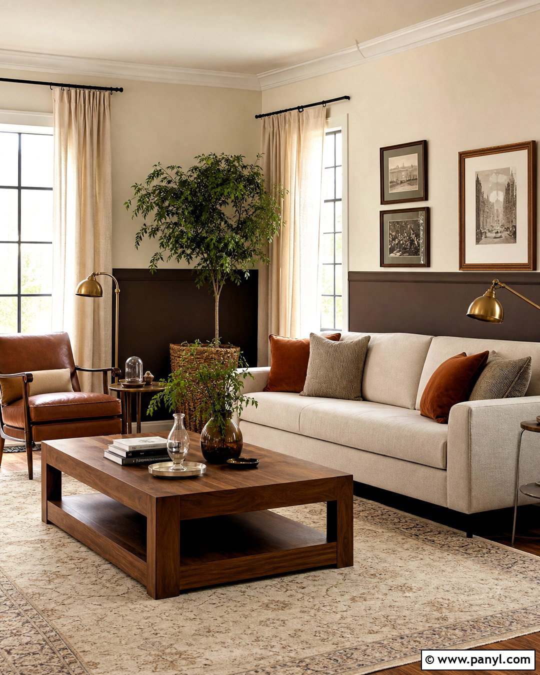 Brown Half Painted Wall Living Room - 20 half painted wall living room ideas