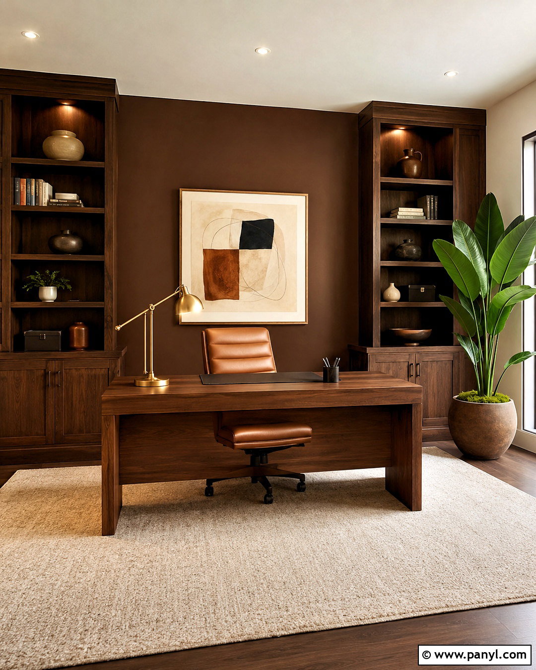 Brown Home Office - 20 brown aesthetic house ideas