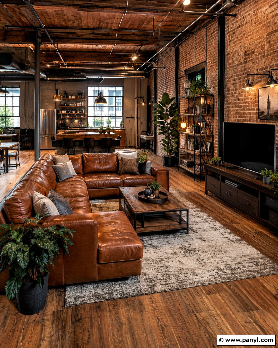 Brown Industrial Loft - 20 brown aesthetic house ideas