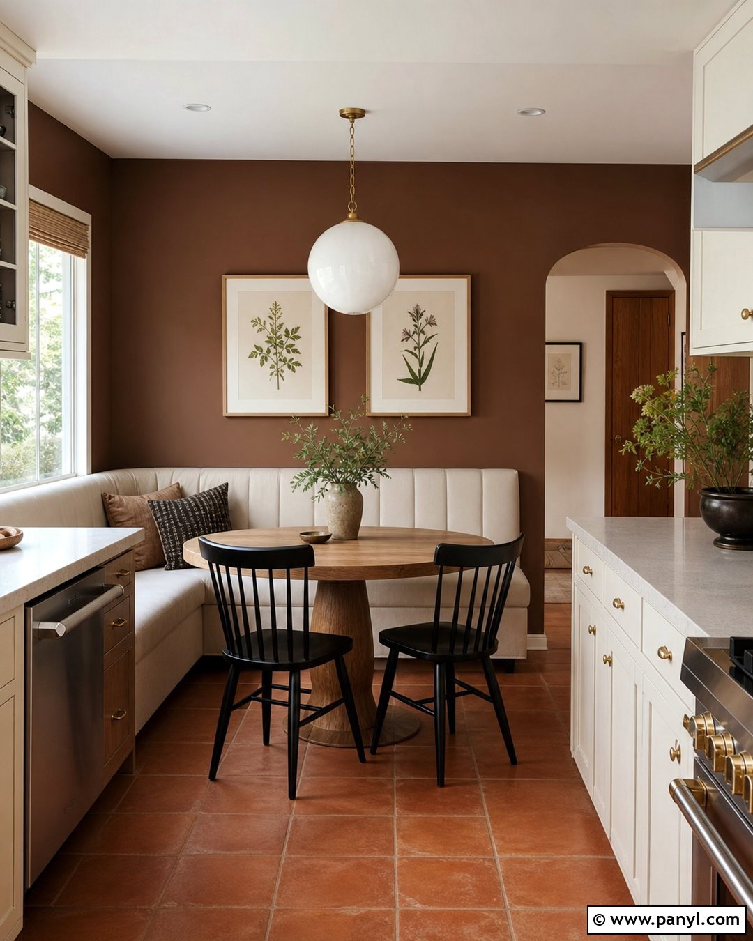 Brown Kitchen Banquette Feature Wall - 35 Brown Feature Wall Ideas