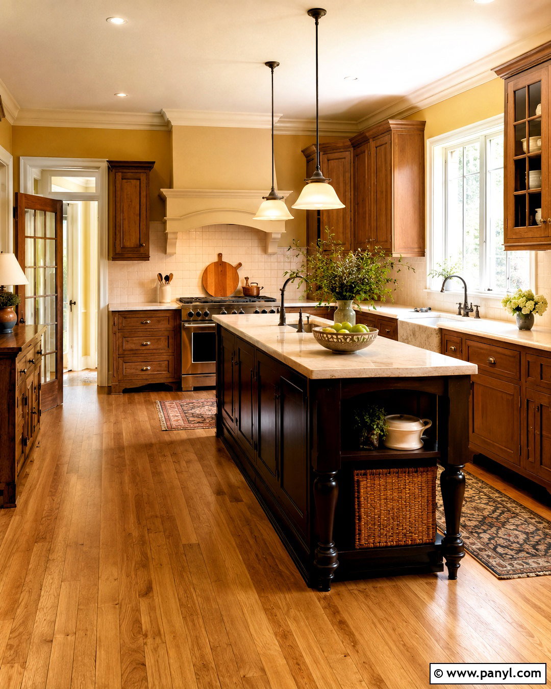 Brown Kitchen Cabinets With Butter Yellow - 20 brown kitchen cabinets color schemes