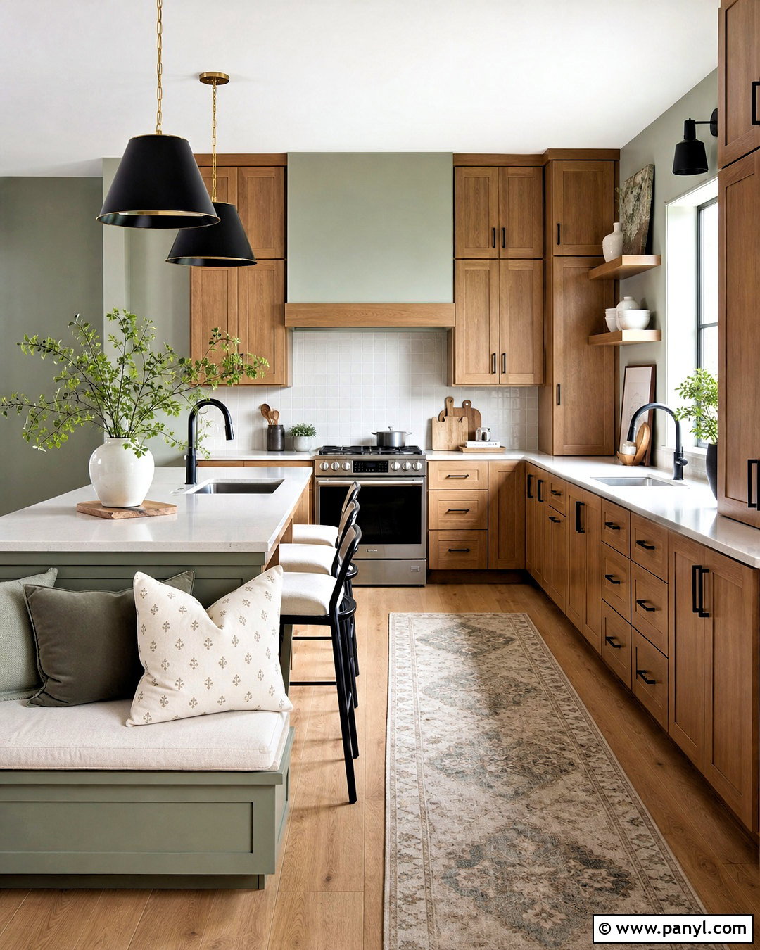 Brown Kitchen Cabinets With Green Walls - 20 green and brown kitchen ideas