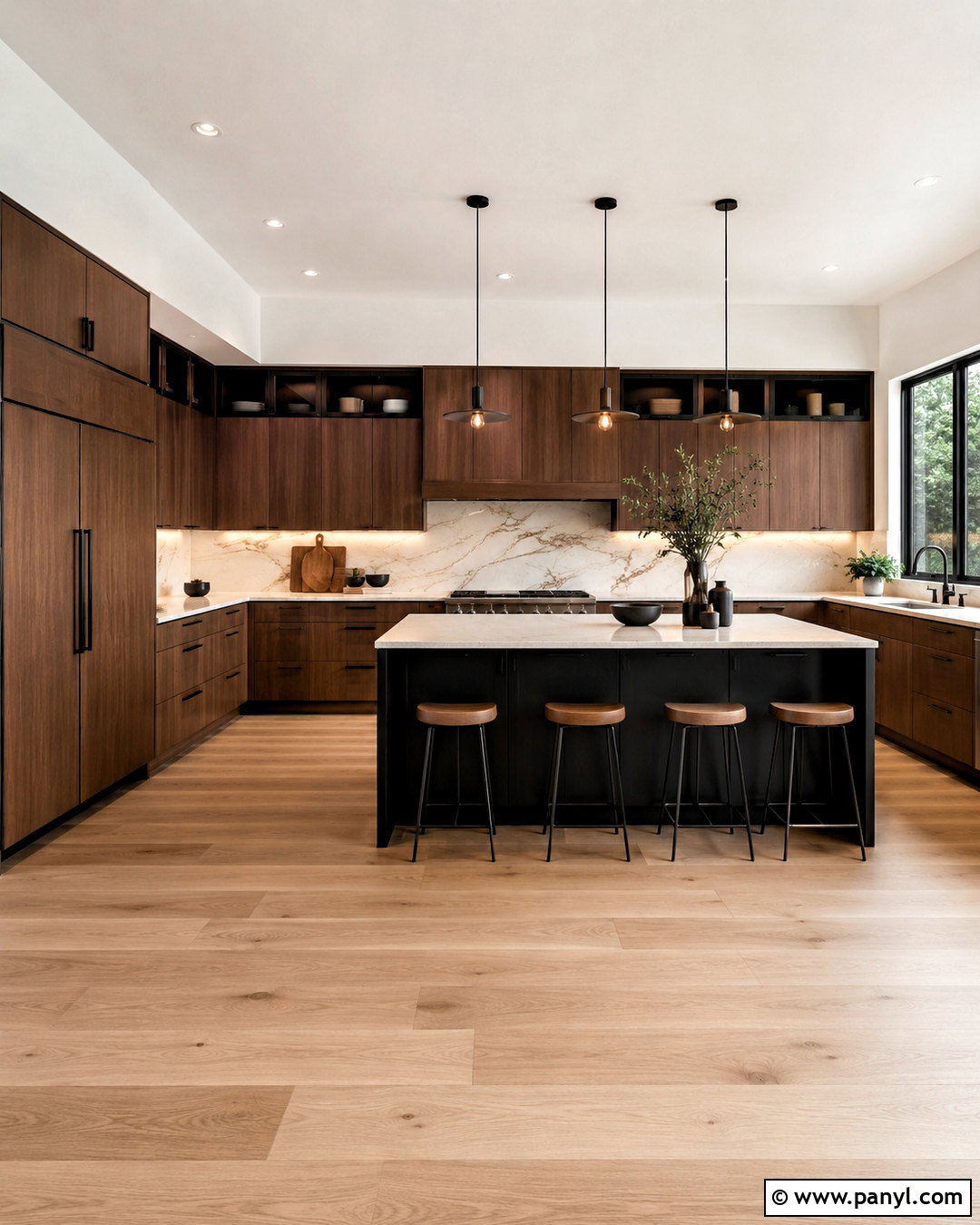 Brown Kitchen Cabinets With Matte Black - 20 brown kitchen cabinets color schemes