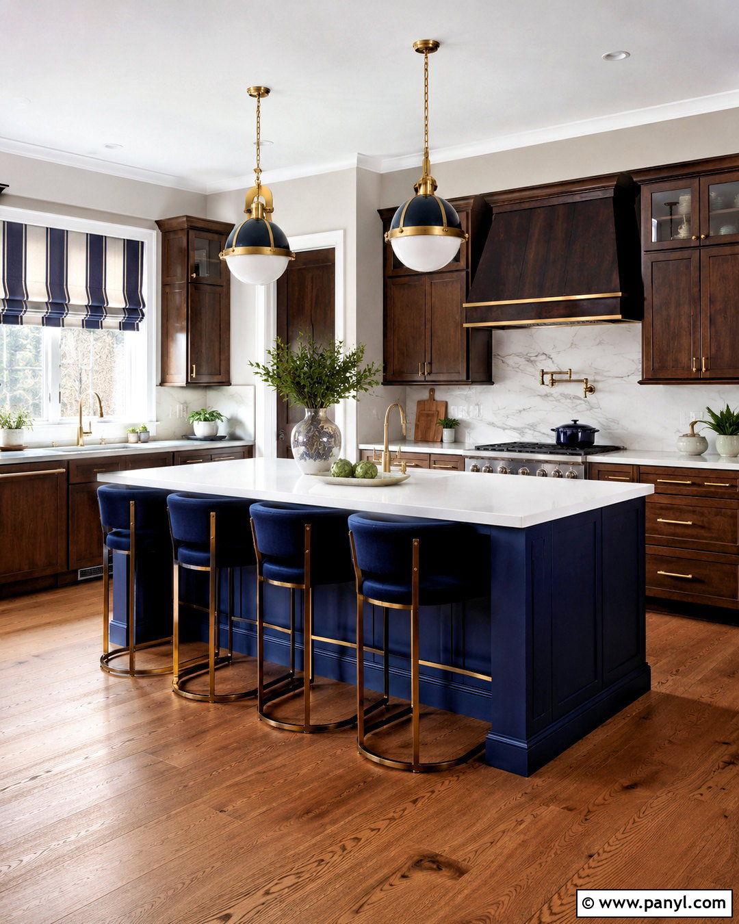 Brown Kitchen Cabinets With Navy Blue - 20 brown kitchen cabinets color schemes