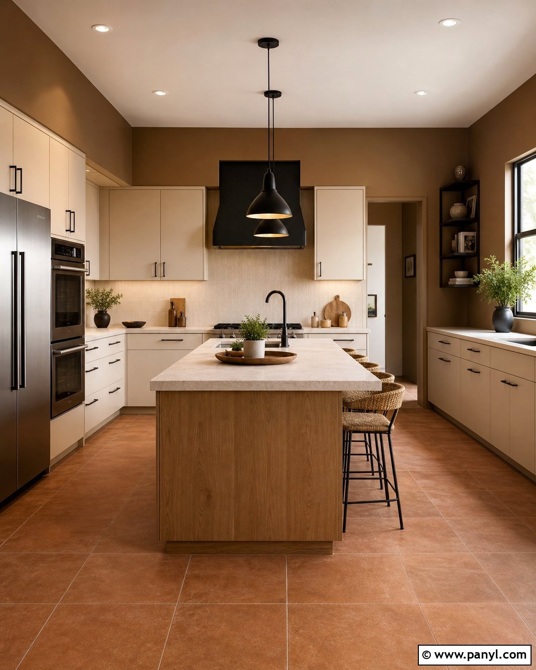 Brown Kitchen Walls With Terracotta Flooring - 20 Modern Kitchen With Brown Walls