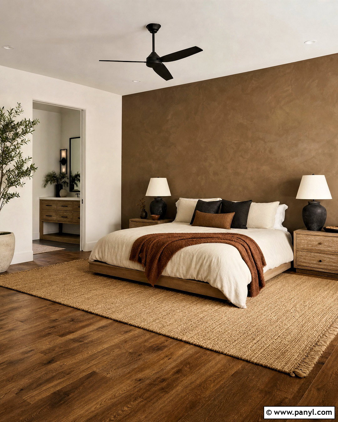 Brown Limewash Accent Wall - 20 brown accent wall ideas