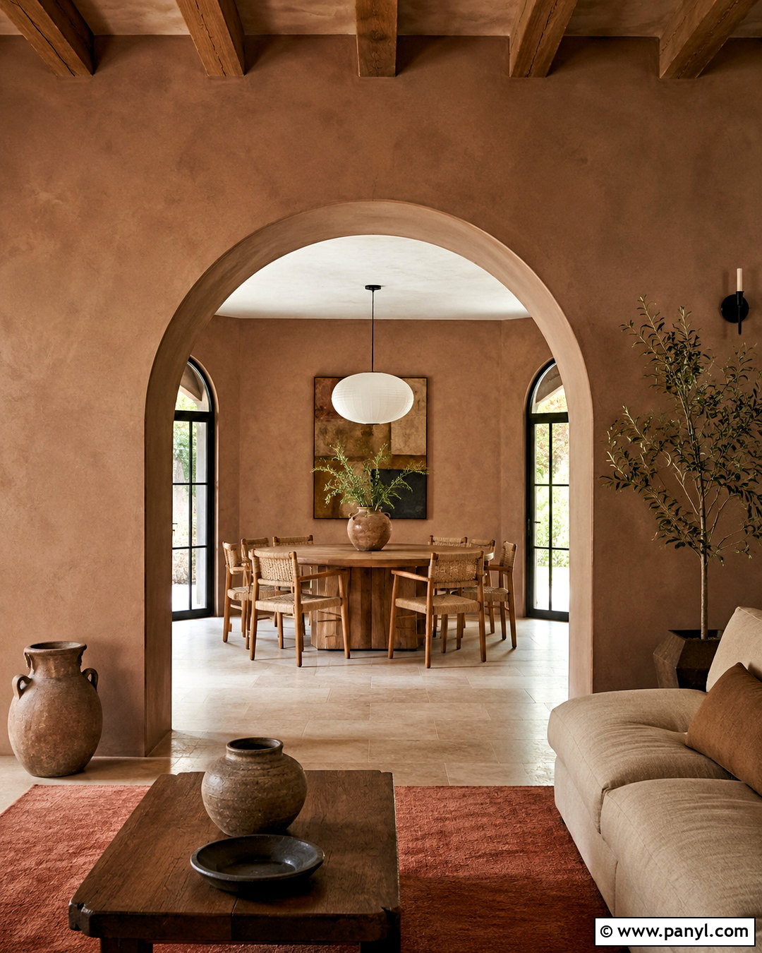 Brown Limewash Archway - 20 brown limewash wall ideas