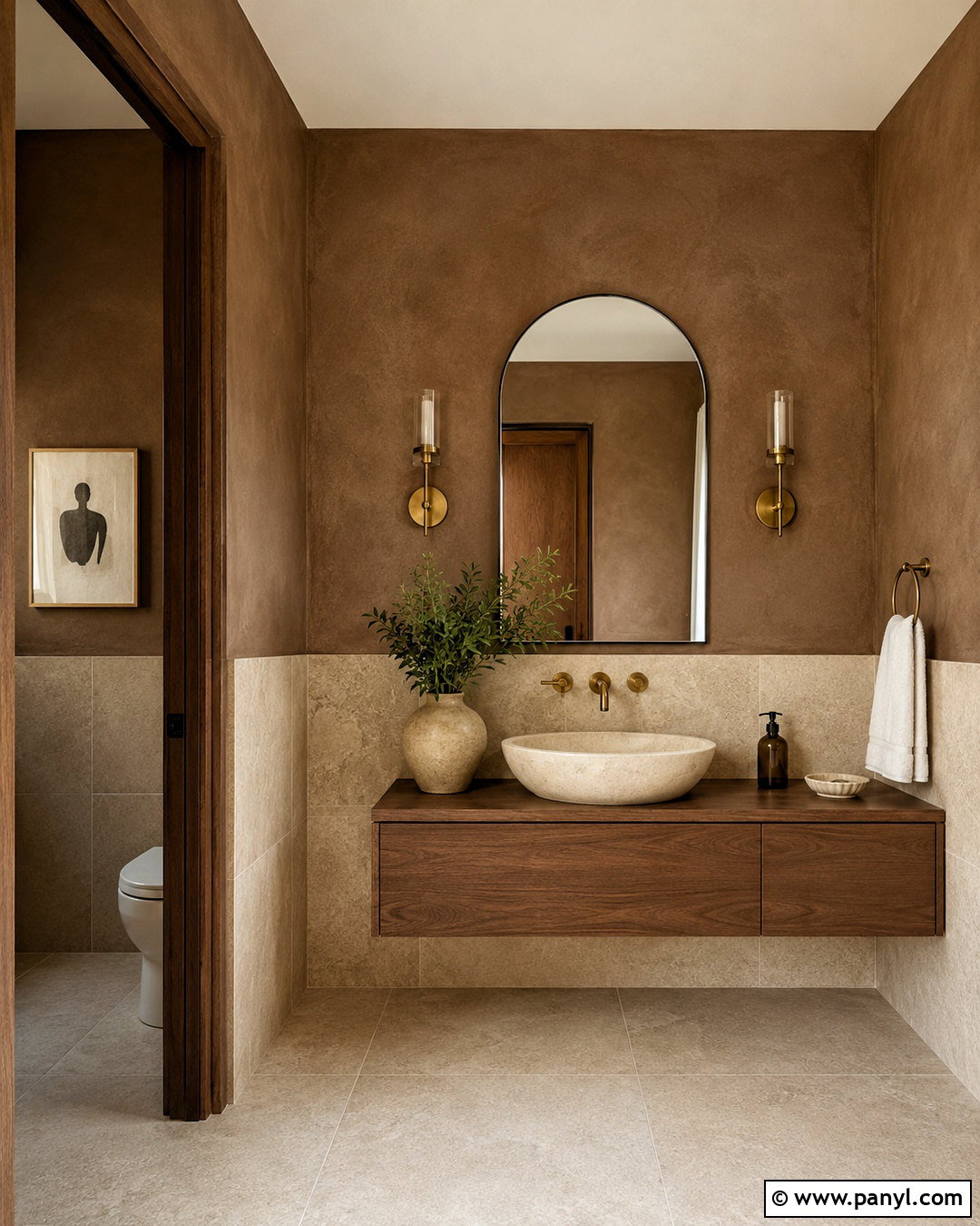 Brown Limewash Bathroom - 20 brown limewash wall ideas