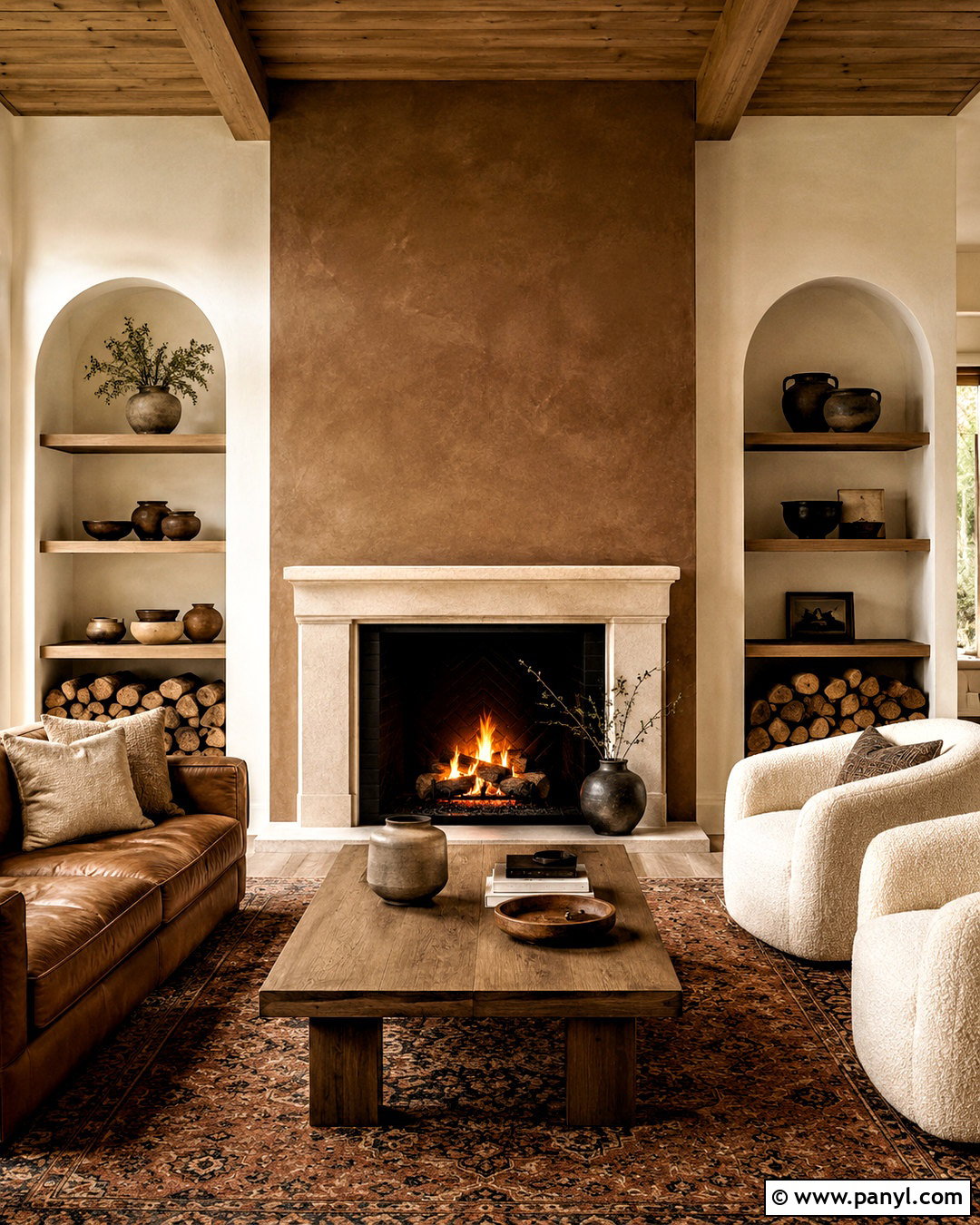Brown Limewash Fireplace Wall - 20 brown limewash wall ideas