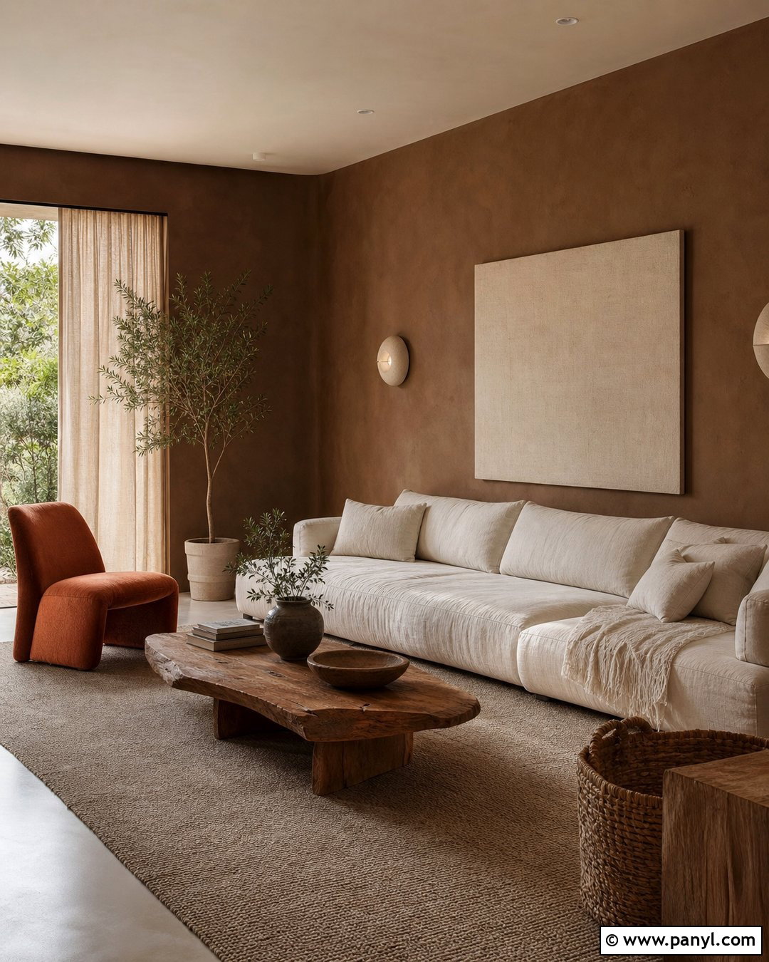 Brown Limewash Wall Living Room - 35 brown wall aesthetic ideas