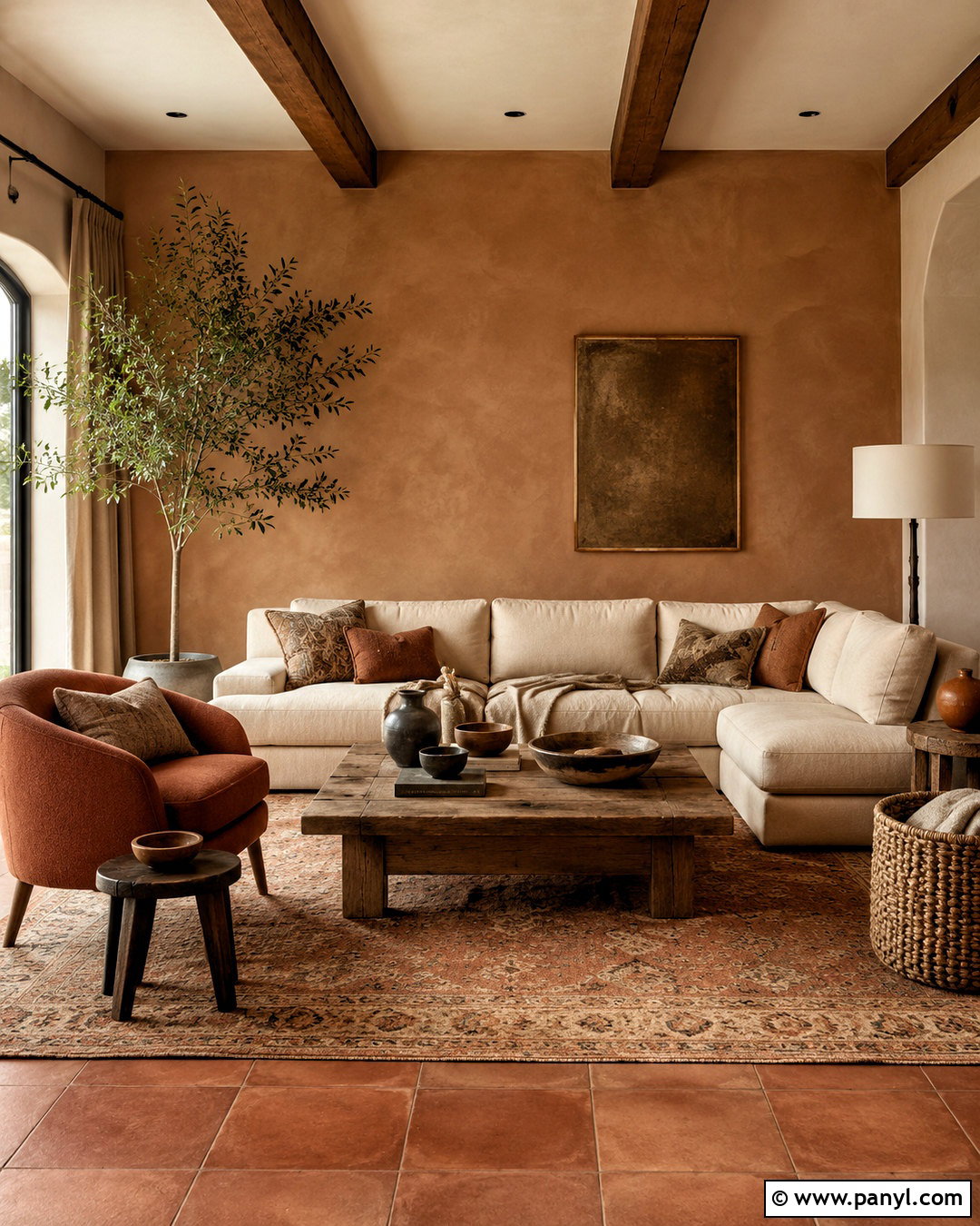 Brown Limewash With Terracotta - 20 brown limewash wall ideas