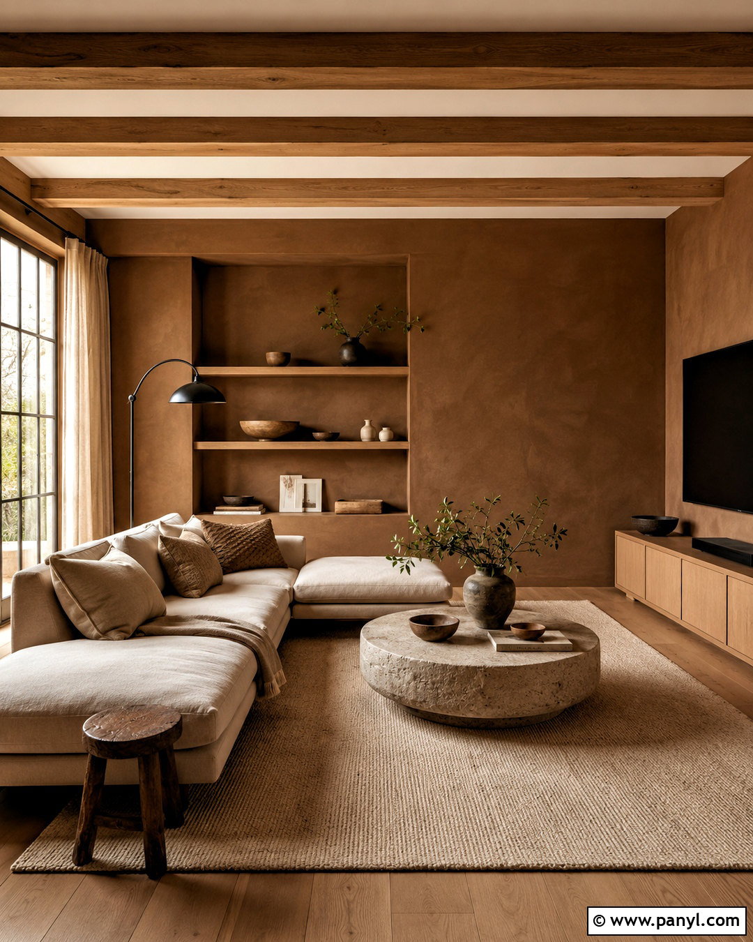 Brown Limewash With White Oak - 20 brown limewash wall ideas