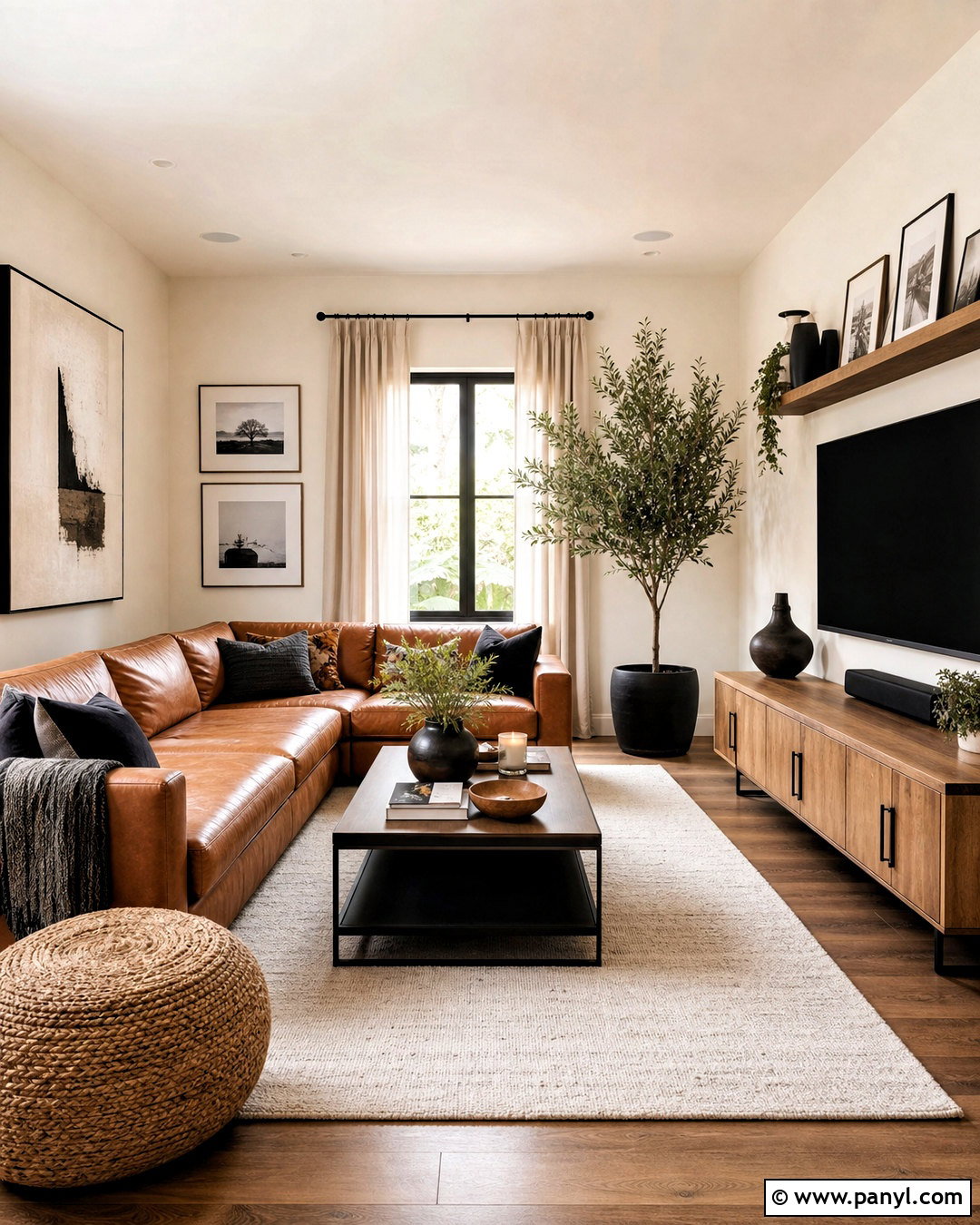 Brown Living Room With Black Accents - 20 warm brown living room ideas