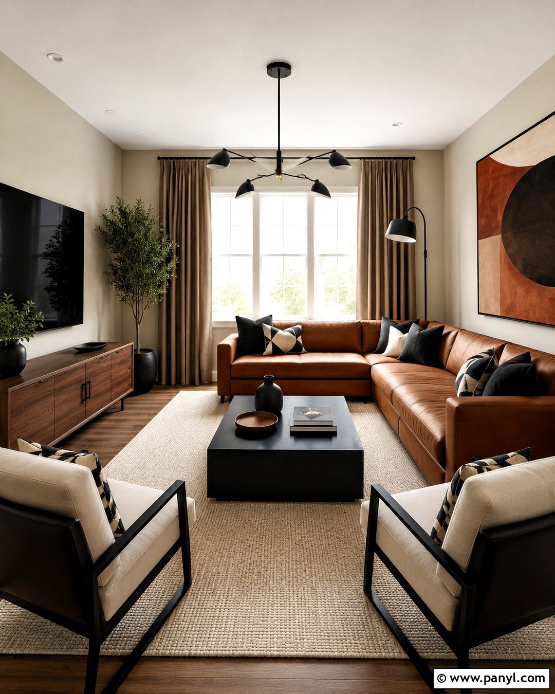 Brown Living Room With Black Accents - 20 brown interior design living room ideas