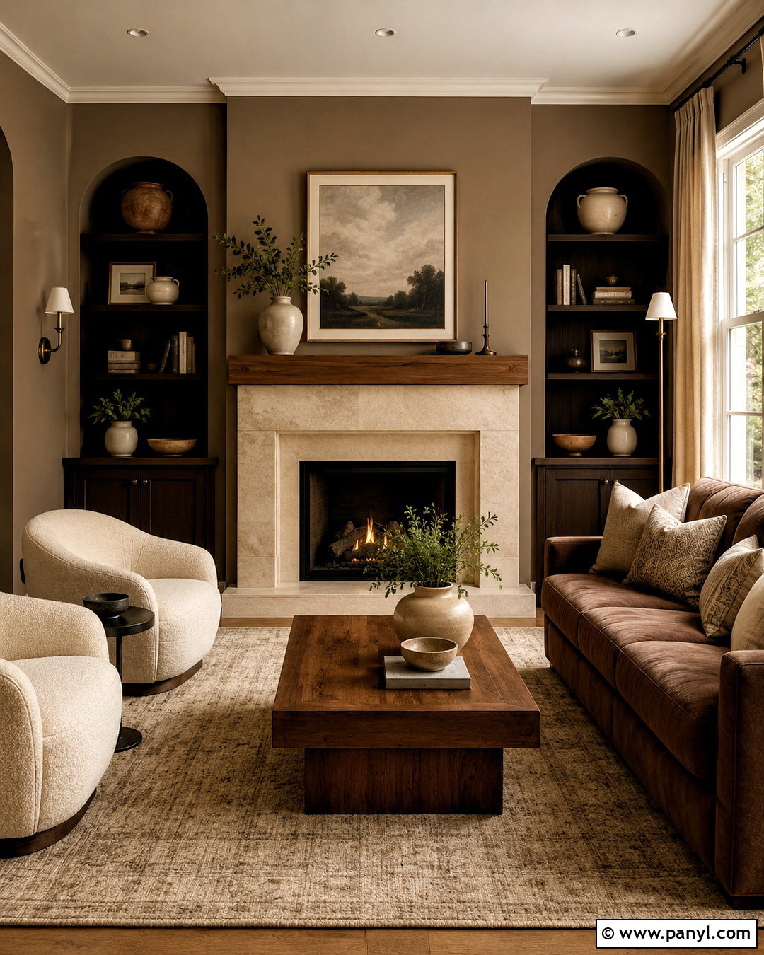 Brown Living Room With Fireplace - 20 brown interior design living room ideas
