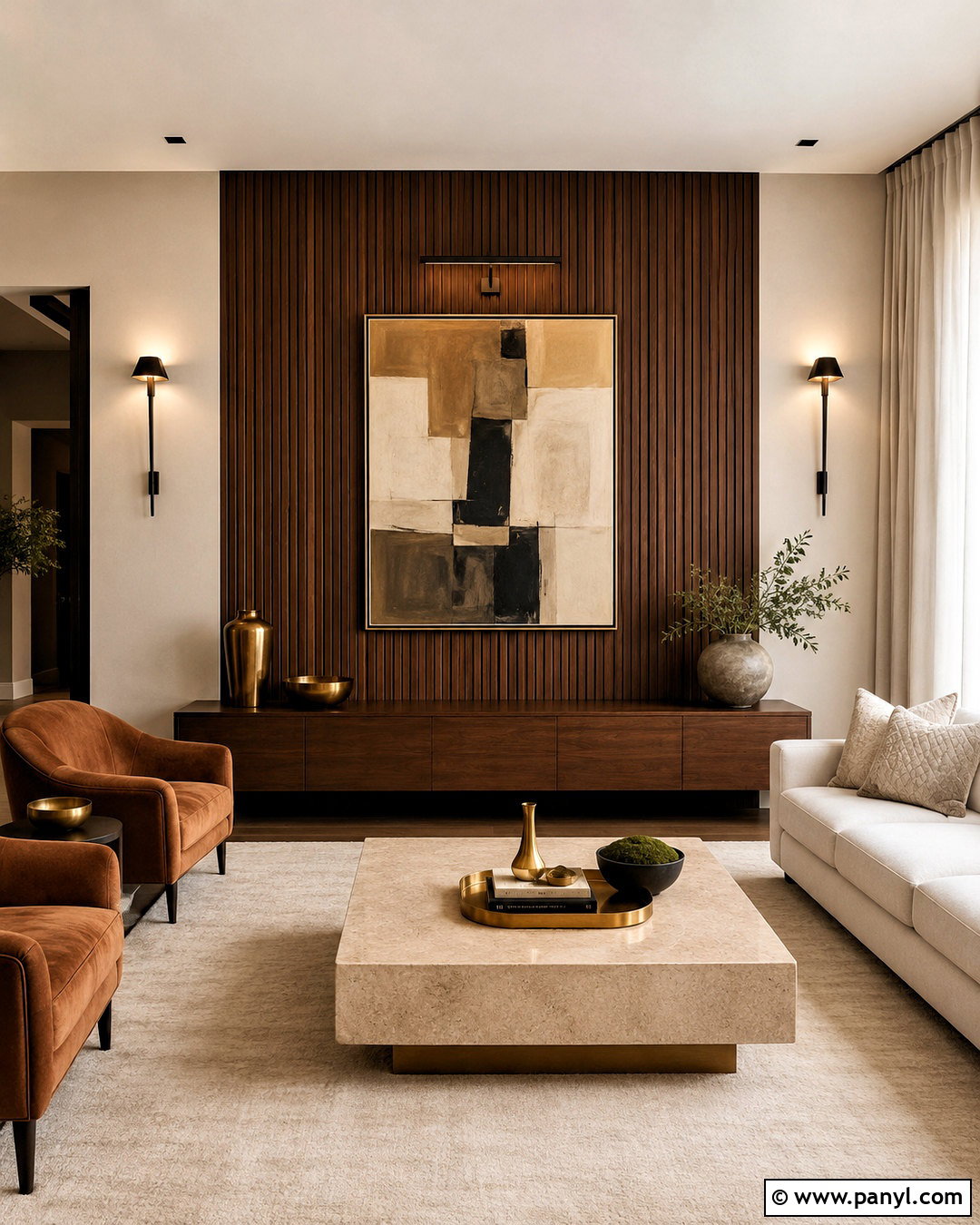 Brown Living Room With Wood Paneling - 20 brown interior design living room ideas