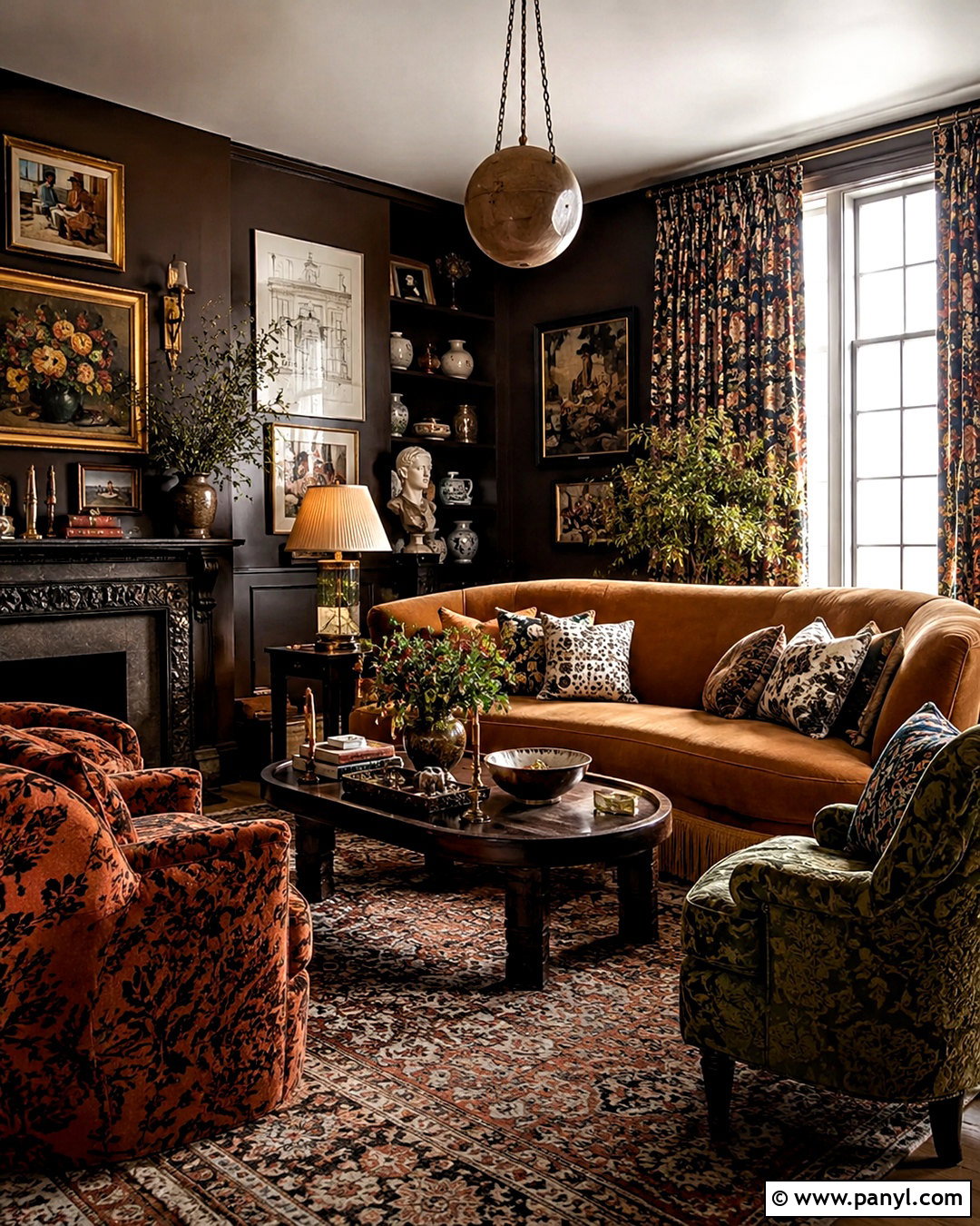 Brown Maximalist Lounge - 20 brown home aesthetic ideas
