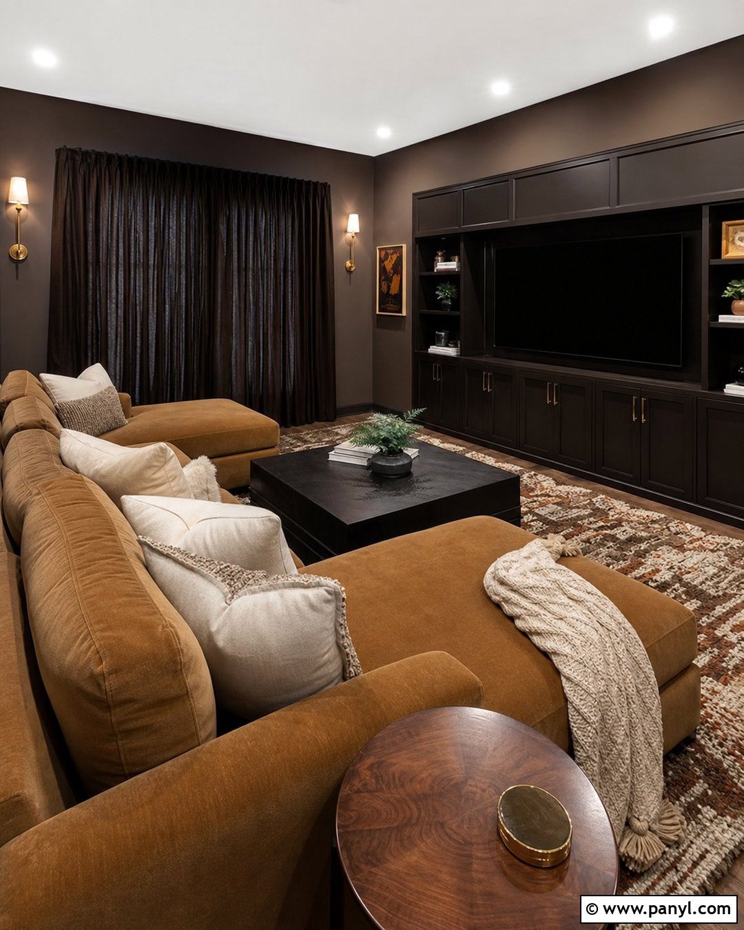 Brown Media Room Walls - 35 Brown Wall Color Ideas