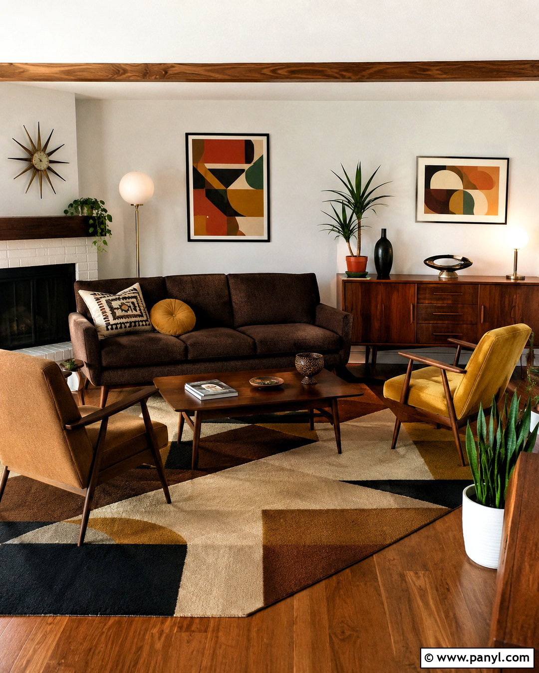 Brown Midcentury Living Room - 20 brown interior design living room ideas