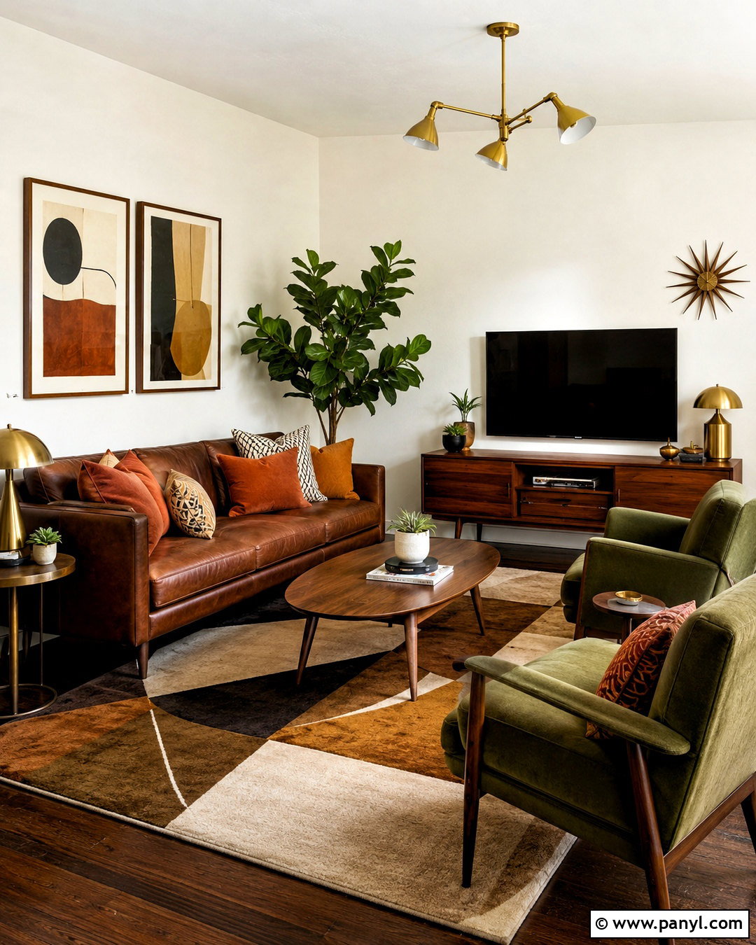 Brown Midcentury Living Room - 20 brown home aesthetic ideas