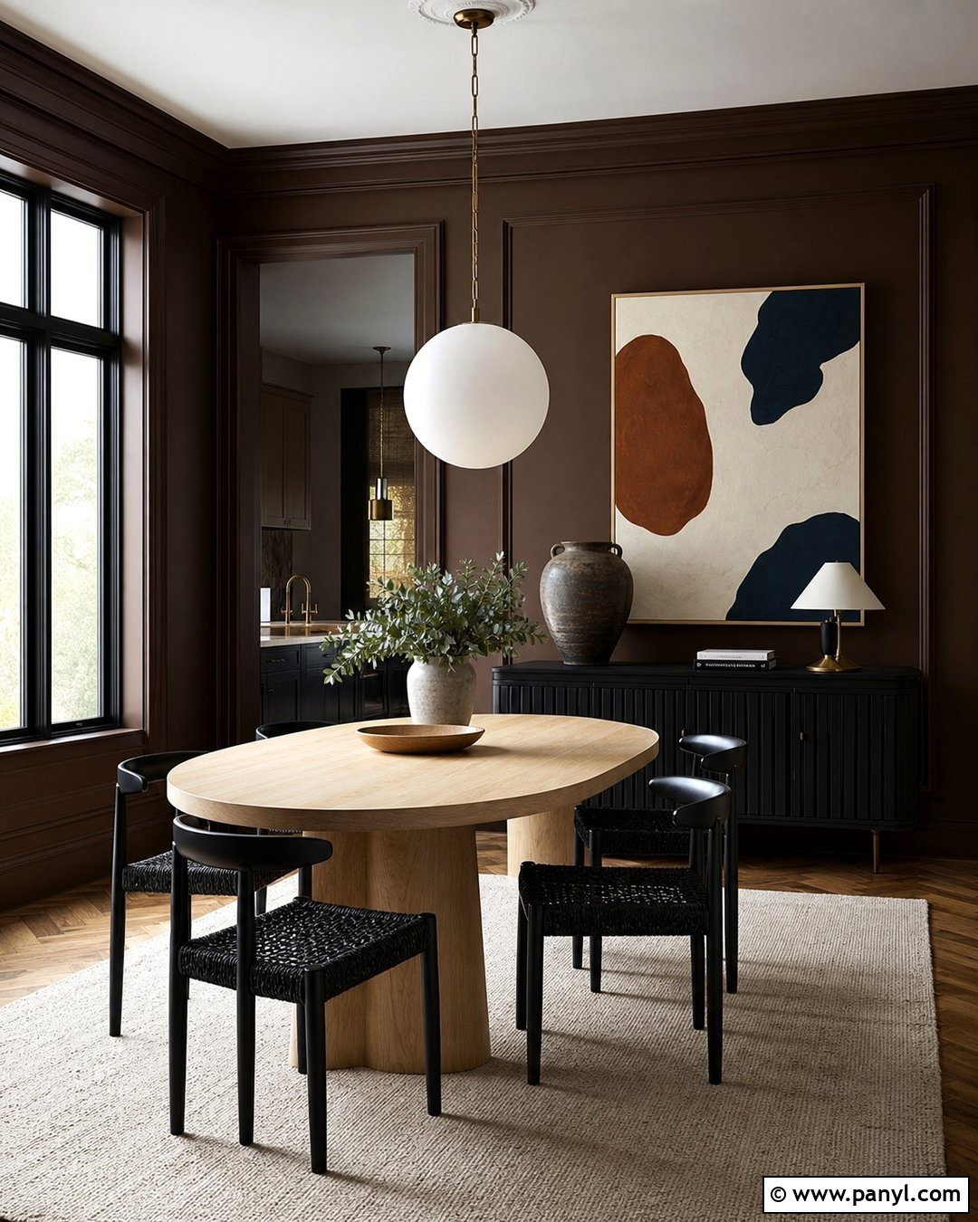 Brown Modern Dining Room Walls - 30 brown painted walls