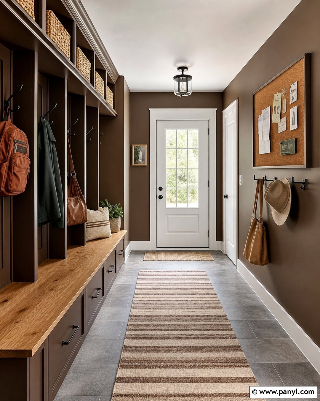 Brown Mudroom Walls - 35 Brown Wall Color Ideas
