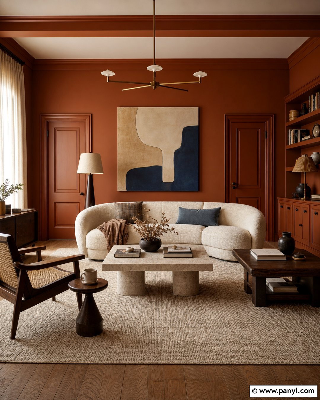 Brown Orange Color Drenched Room - 20 Brown Orange Wall Color Ideas