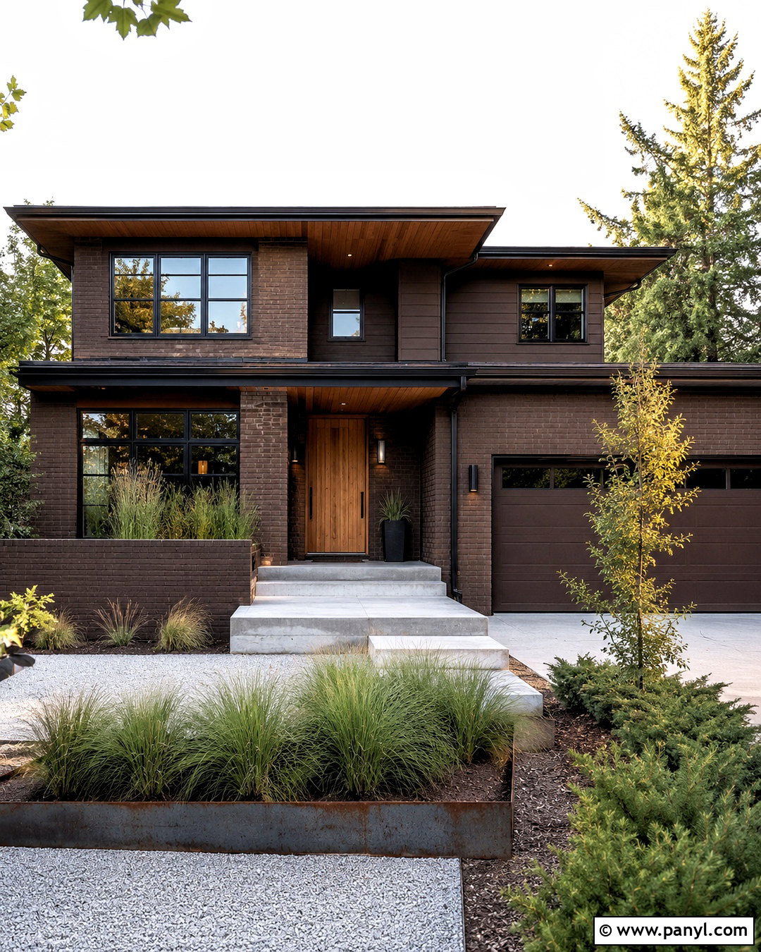 Brown Painted Brick Contemporary Home - 20 painted brick homes
